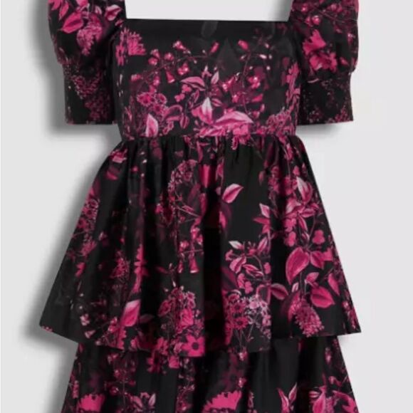 NWT Alice + Olivia Womens Mini Dress Emmalou Stretch Cotton Tiered size 2 $440 - Picture 4 of 10